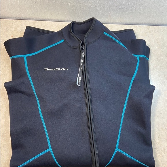 SeaSkin Womens shorty front zip size XXL Black and Blue Wetsuit - Picture 4 of 5